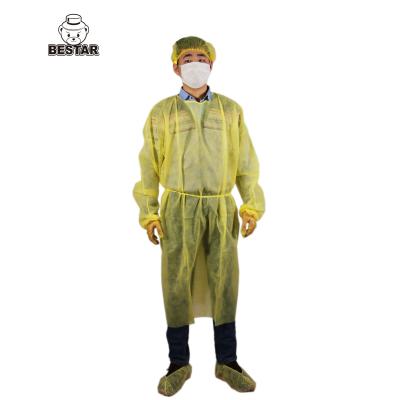 中国 Long Sleeve Disposable Ppe Gowns Level 1 Isolation Gown With Knit Cuff Collar 販売のため