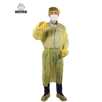 China Yellow Disposable Isolation Gown Medical Isolation Gowns For Protection for sale