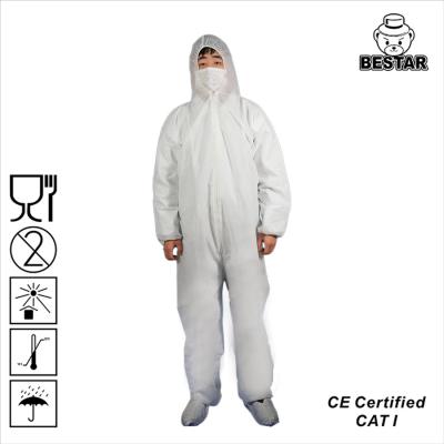 China Nonwoven SPP Polypropylene Disposable Protective Coverall for Food Industry for sale