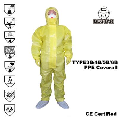 China TYPE3b/4b/5b/6b Wegwerp Beschikbare Medische Overtrekken Workwear voor Biologisch Te koop