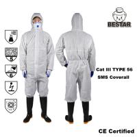 China Asbestos Removal SMS Disposable Protective Coverall Type 6 for sale