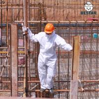 China Type 5B/6B White Microporous Film Disposable Protective Coverall For Construction for sale