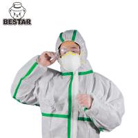 China Asbestos Removal Disposable White Overalls Seamless Taped Coverall Cat III Type 5/6 for sale