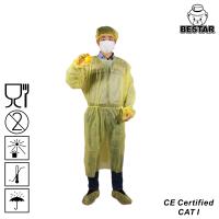 China Polypropylene pPE Sterile Disposable Gowns Non-Hazardous Yellow Disposable Gowns for sale