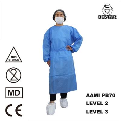 Chine Veste jetable de robe de laboratoire d'espèces de manteau jetable bleu de laboratoire avec la manchette élastique à vendre