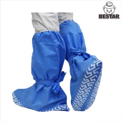 China Botines quirúrgicos SMS de la cubierta disponible azul de la bota del OEM con los lazos en venta