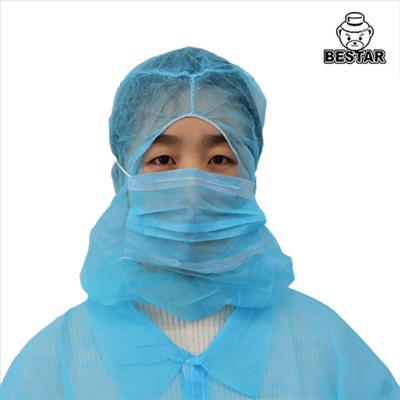 China Nichtgewebter Wegwerfkopfschutz Hood Catering Hats With Mask zu verkaufen