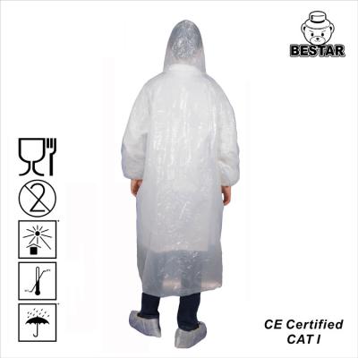 China LDPE de Witte Laag Poncho With Hood van het Polypropyleen Beschikbare Laboratorium Te koop