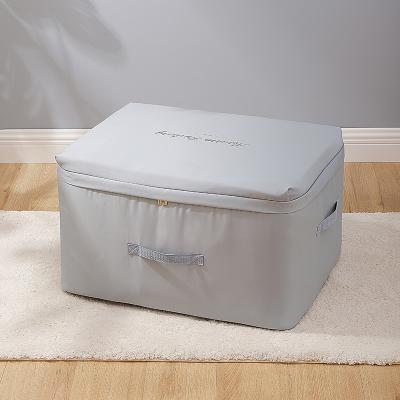 China Sustainable Household Comforter Storage Box With Blanket Clothes Satin Storage Organizer In Cabinet For Clothes for sale