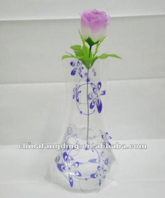 China Ikebana Collapsible Clear Decorative Vase (trilaminated plastic layers-PET/PA/LDPE) for sale