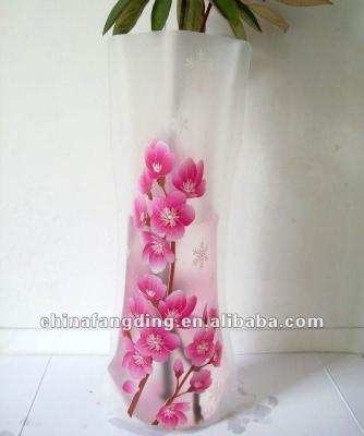 China Reusable Unbreakable Plastic Flower Vase (Red Color) Extraordinarily Printing for sale