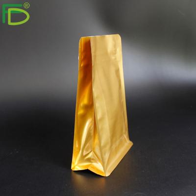 China Single Barrier Printing Gold Color Food Grade Matte Multi-Use Stand Up Food Packaging Plastic Bags for sale