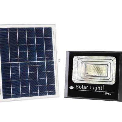 China IP65 60W 100w Remote Control Outdoor Waterproof Solar Powered Led Solar Lamp Reflector Flood Garden Light Timing for sale