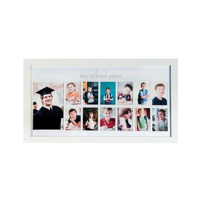 China Brown Stylish Natural Wood Fashionable School Years Picture Day Collage Frame, Kindergarten To Graduation Photos for sale