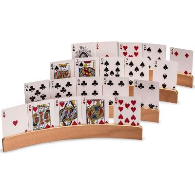 China Family Playing Game Wooden Card Holders - Set Of Plywood 4 Poker Rack for sale