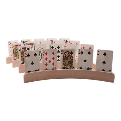 China Family Playset of 4 Wooden Game Card Holders in Curved Design - 14