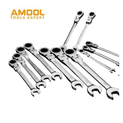 China Household Tool Kit 12pcs 8-22mm Speed ​​Combination Wrench Set Open End Torque Combination Wrench Set Ratchet Spanner for sale