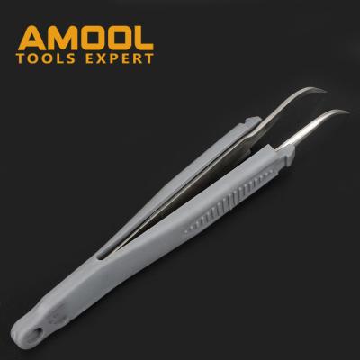 China Low MOQ stainless and plastic plastic+stainless tweezers with high quality super function tool for sale