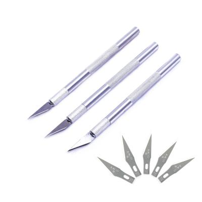 China Craft Open Knife Precision Tools Aluminum Slide Hardware Hobby With Blade Knife Cutting Mat Carving Knife for sale