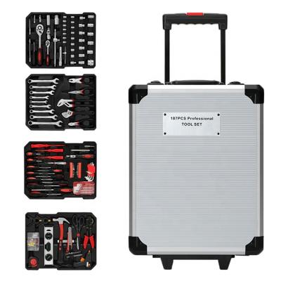 China Extensive Carbon Steel 187Pcs Professional Bicycle/Auto Repair/Home Maintenance Tool Kits Box Sets for sale