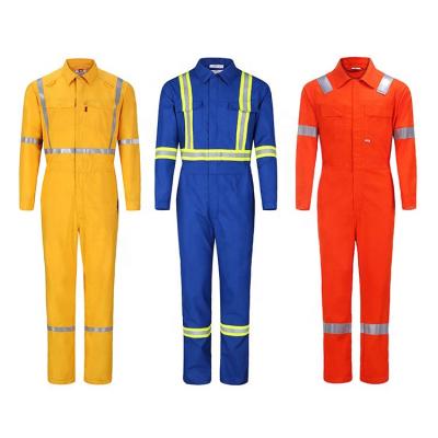 China Breathable and Comfortable High Temperature Resistance Heat-Protection Cotton Flame Retardant Clothing with Reflective Band and Zipper for sale