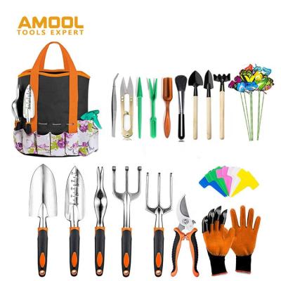 China Extended Non-slip Handle 83 Pieces Heavy Duty Outdoor Gardening Basic Tool Kit Garden Set Tools Aluminum Alloy for sale