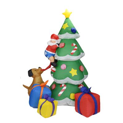 China Colorful Decoration Indoor Outdoor Inflatable Christmas Tree Surround Gift Boxes With LED Lighting Built-in Inflatable Tree For Christmas for sale