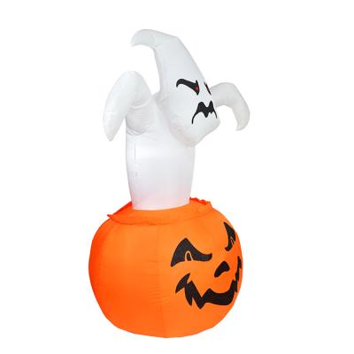 China 6ft Tall Inflatable Halloween Decoration Inflatable Pumpkin Halloween Ghost With Ghost For Halloween for sale