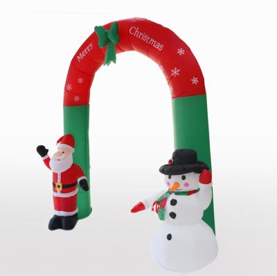 China 2.4m (8ft) Santa Claus And Snowman Arch Father Waterproof Outdoor Large Christmas Arch Balloon for sale