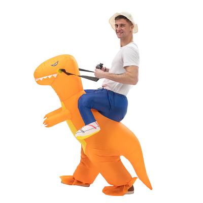 China Party Role Play 1.5/1.8M Orange Color Dinosaur Suit Inflatable Products For Inflatable Adult Costume for sale