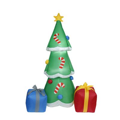 China Home Inflatable Christmas Tree 1.8M Tall With LED Lighting Gift Boxes And Inflatable Animal Toy For Christmas Decoration for sale