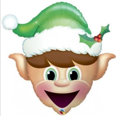 China 35 Inch Elf Shape Inflatable Christmas Elf Balloon For Christmas Decorations for sale