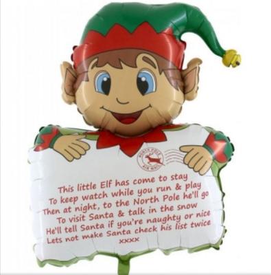 China New Year Home Christmas Elf Indoor Outdoor Turnout Personalize Letter Is Shape 60cm Balloon PVC Material For Christmas Decoration for sale