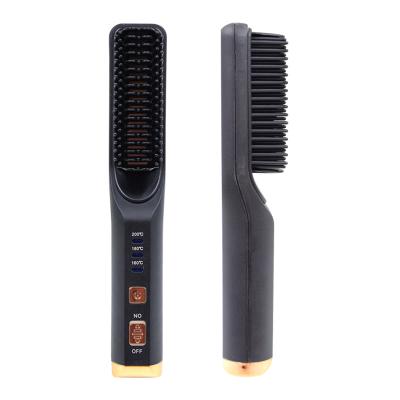 China Nondisposable Hair Straightening Comb 2 In1 Hair Curling Straightener Fast Style OEM Electric Hair Brush for sale