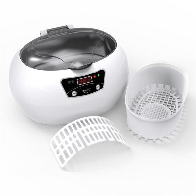 China Hotel Professional 600ml Ultrasonic Automatic Sonic Cleaner For Jewelry Glass Ultrasound Washing Device for sale