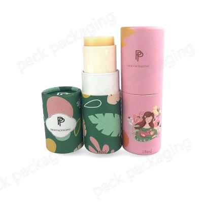 China Recyclable Wholesale Custom Size Cosmetic Lipstick Lip Balm Container Twist Up Paper Tube for sale