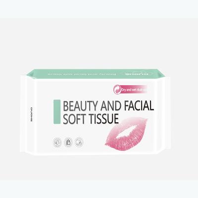 China Print makeup remover wipes beauty cleaning cotton soft towel plant fiber 80 pumping wet towel and dry wipes for sale