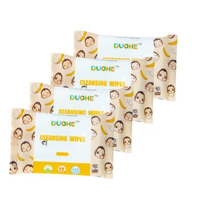 China Skin clean Natural non-woven Wipes For Baby clean skin Wipes can be individually packaged Cleaning Wipes can be OEM 10 pieces of packaging for sale