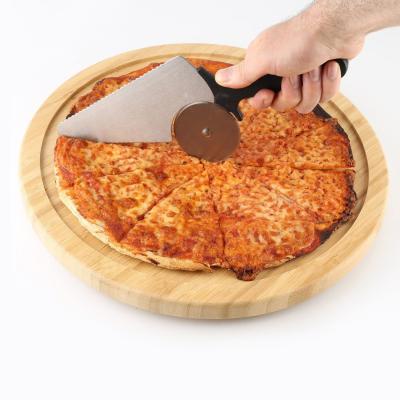 China Premium Metal 3 in 1 Pizza Cutter and Server Slicer Food Grade Stainless Steel Pizza Cutter with Anti-Slip Handle for sale