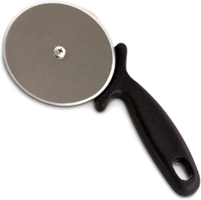 China Professional Ergonomic Metal Handle Pie And Pizza Server Stainless Steel Pizza Cutter Anti-Skid Wheel for sale