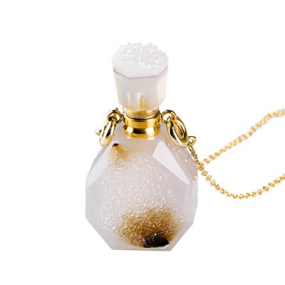 China Wholesale Unique CLASSIC Agate Perfume Bottle Pendant Crystal Necklace With Gift Box For Mother's Day for sale