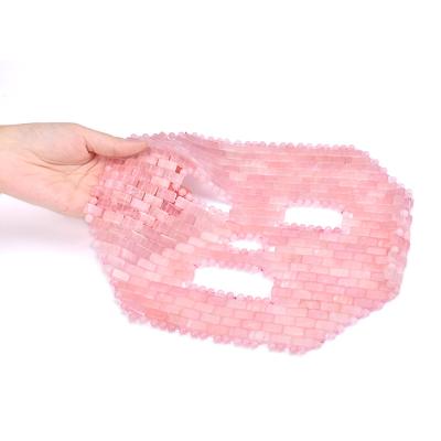 China Whitening natural handmade pink jade face mask for spa relaxation, beauty crystal rose quartz mask relieving face for slef love gift for sale