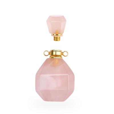 China CLASSIC Crystal Stone Water Bottle Perfume Aroma Bottle Natural Essential Oil Perfume Pendant Necklaces for sale