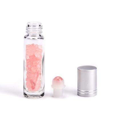 China home salon/beauty/airplane/travel. etc in stock ! Colorful Gemstone Roll On Oil 10ml Glass Perfume Bottle With Trackball for sale