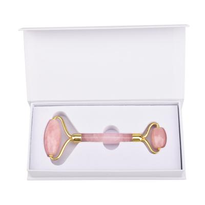 China Handheld Cosmetics Tools No Noise Double Head Quartz Jade Roller High Quality Custom Facial Massager for sale