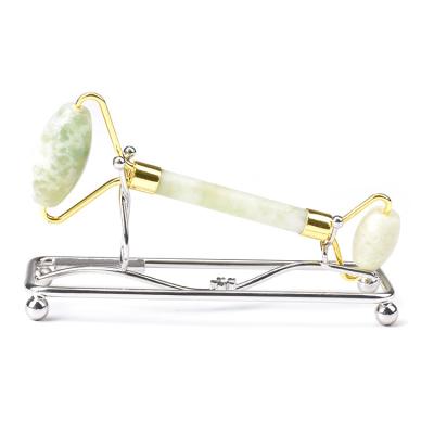 China Factory Wholesale Natural Xiuyan Hand Held Tighten Skin And Face Lifting Eye Facial Massager Green Jade Roller for sale