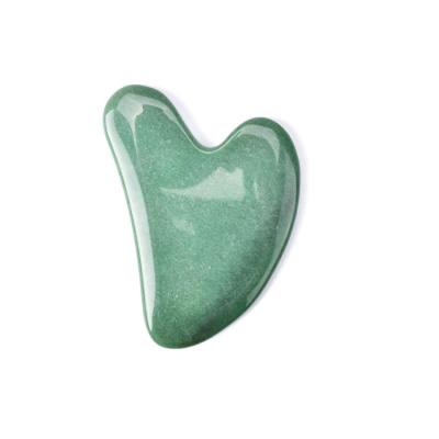 China Wholesale popular body heart shape natural jade stone green aventurine massage gua sha tools for sale