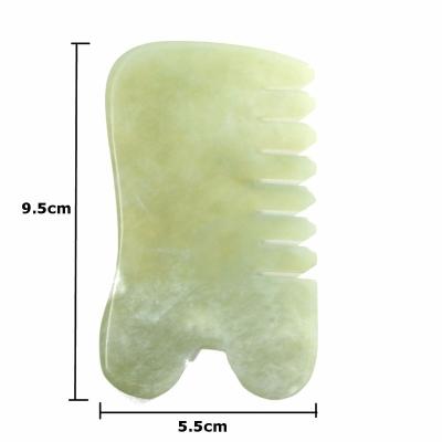 China Jade Massage Comb Guasha Comb Scalp Scraping Handheld Head and Body Meridians Massage Tools for Head Care Relaxation for sale