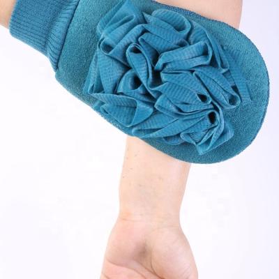 China EXFOLIATING LOGO Custom Soft Hammam Gloves Mitten Remove Dead Skin for sale