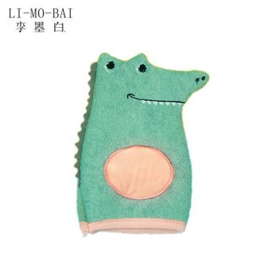 China Colorful Cartoon Toy Soft Scrub Shower Washing Glove Baby Bath Cleaning Glove for Kids for sale